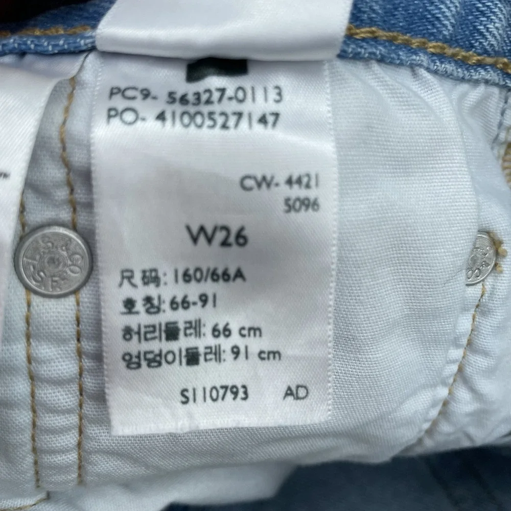 Levi's Women Shorts 24 Light‎ Blue Denim 501 Cut-Off Casual Button Fly